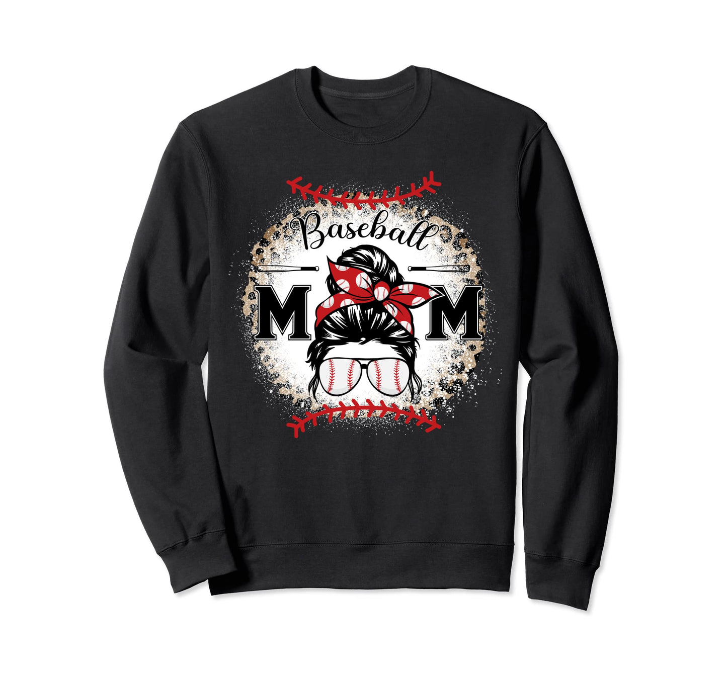 Baseball Mom Leopard Happy Mothers Sweatshirt - Aesthetic Graphic Unisex - T-Shirt, Sweatshirt, Hoodie