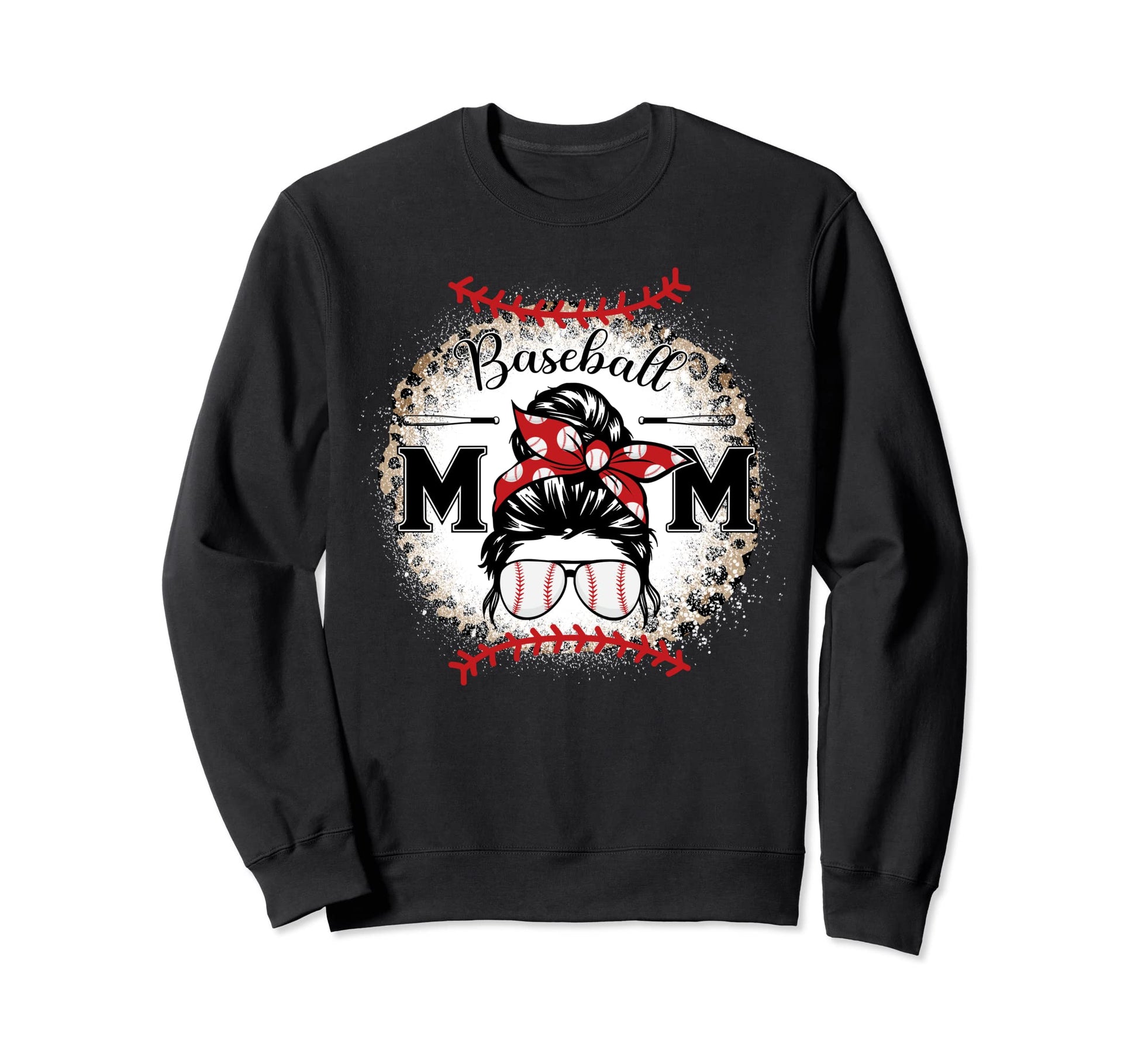 Baseball Mom Leopard Happy Mothers Sweatshirt - Aesthetic Graphic Unisex - T-Shirt, Sweatshirt, Hoodie