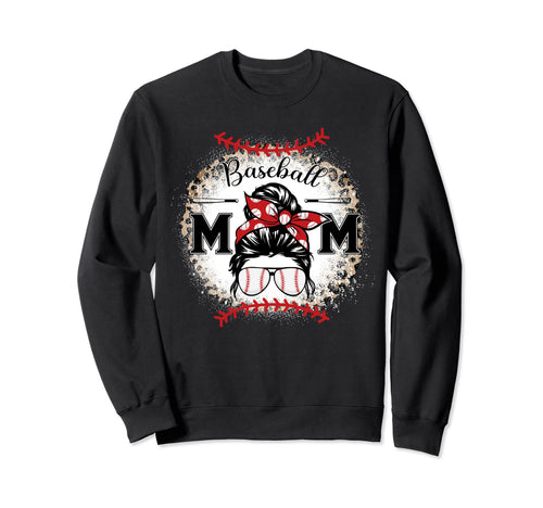 Baseball Mom Leopard Happy Mothers Sweatshirt - Aesthetic Graphic Unisex - T-Shirt, Sweatshirt, Hoodie