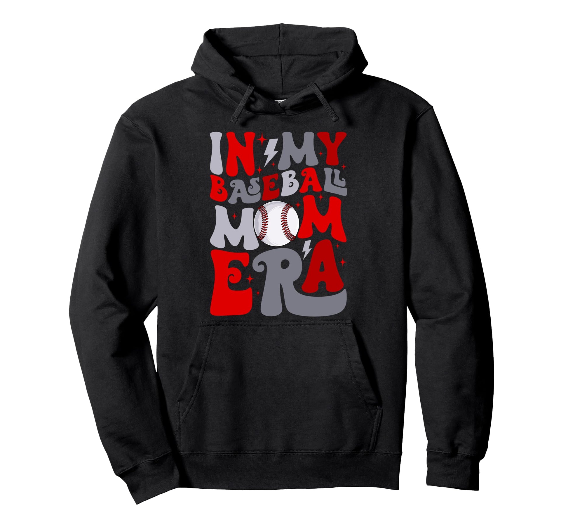 Groovy My Baseball Mom Era Mommy Happy Hoodie - Graphic Print Men Women - T-Shirt, Sweatshirt, Hoodie