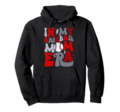 Groovy My Baseball Mom Era Mommy Happy Hoodie - Graphic Print Men Women - T-Shirt, Sweatshirt, Hoodie