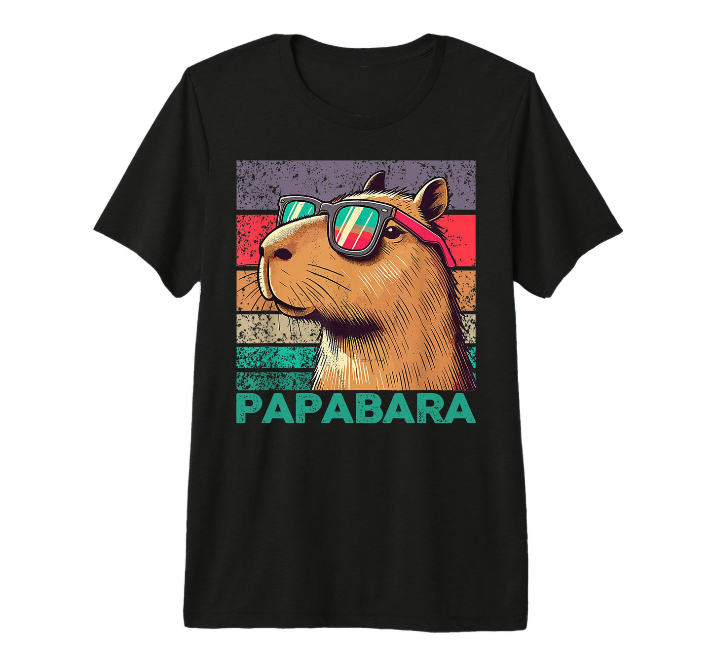Papabara Fathers Day Best Dad Capybara T-Shirt - Graphic Print for Adults - T-Shirt, Sweatshirt, Hoodie