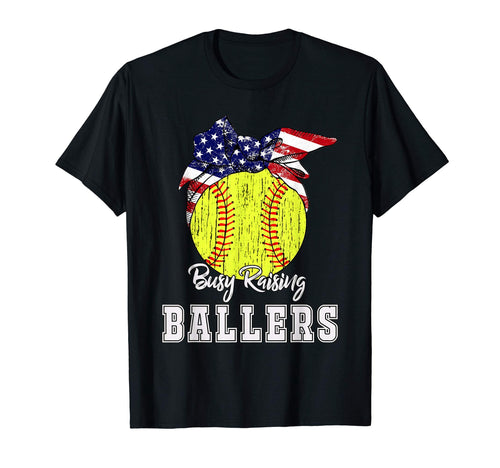 Busy Raising Ballers Softball Softball T-Shirt - Minimalist Print Unisex - T-Shirt, Sweatshirt, Hoodie