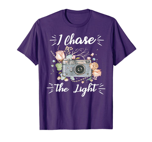Camera Photographer Gifts I Chase Light T-Shirt - Custom Art Print Unisex - T-Shirt, Sweatshirt, Hoodie