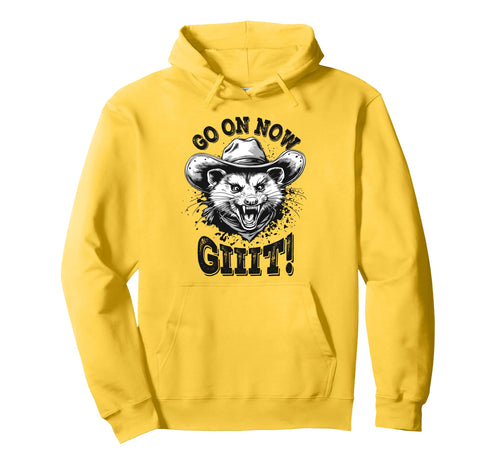 Cowboy Opossum Go Now Git Hoodie - Streetwear Style Unisex - T-Shirt, Sweatshirt, Hoodie
