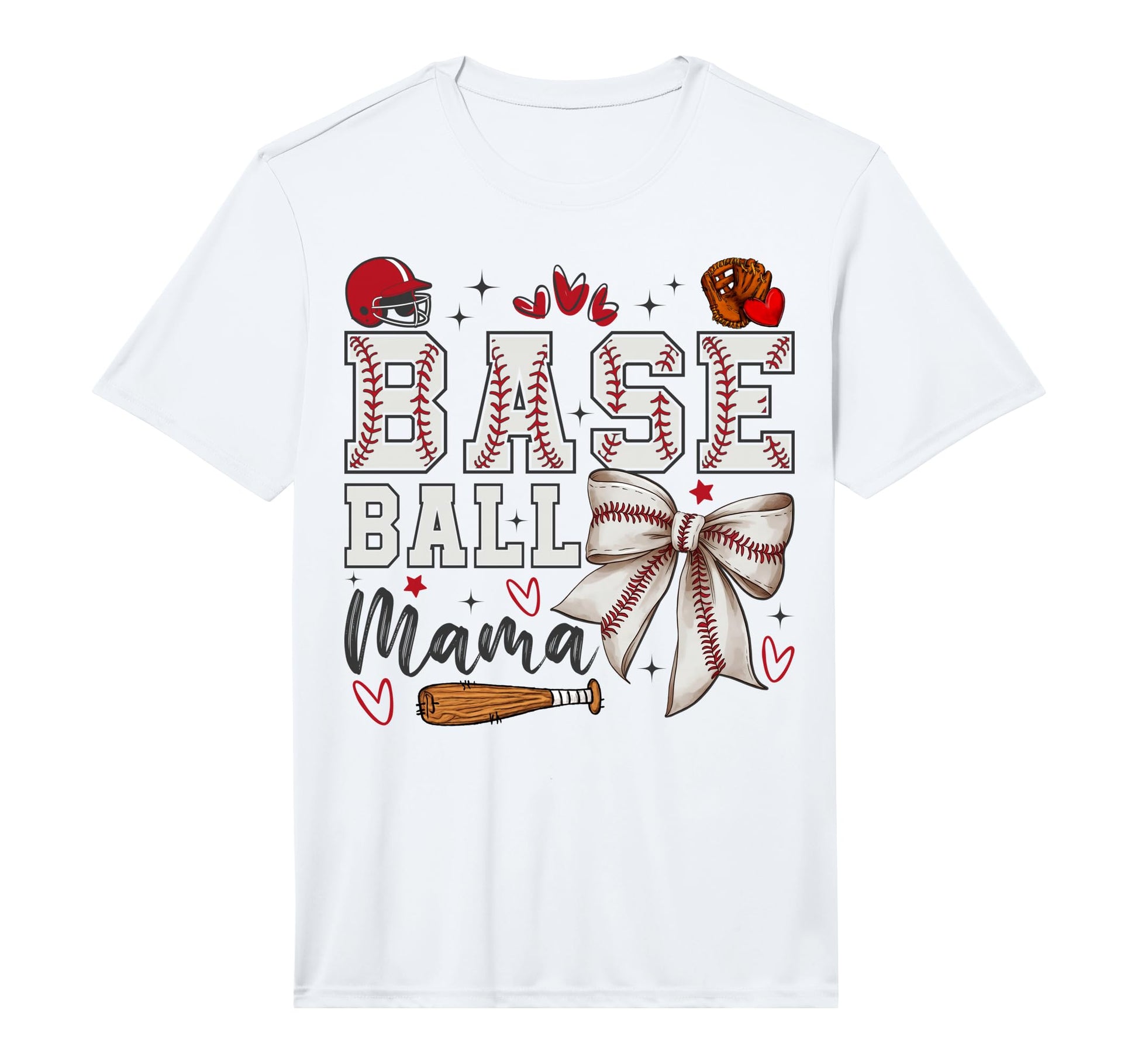 Mens Baseball Mama Coquette Bow Game T-Shirt - Novelty Apparel Men Women - T-Shirt, Sweatshirt, Hoodie