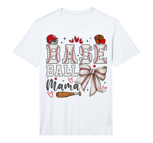 Mens Baseball Mama Coquette Bow Game T-Shirt - Novelty Apparel Men Women - T-Shirt, Sweatshirt, Hoodie