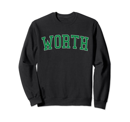 Worth Il Distressed Green Varsity Sweatshirt - Aesthetic Graphic for Adults - T-Shirt, Sweatshirt, Hoodie