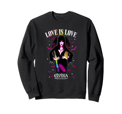 Elvira Love Is Love Rainbow Coffin Sweatshirt - Streetwear Style for Adults - T-Shirt, Sweatshirt, Hoodie