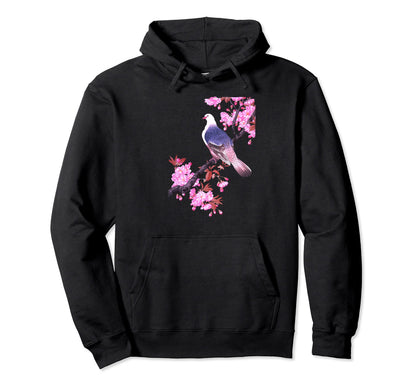 Vaporwave Dove Pigeon Cherry Hoodie - Fun Novelty Design for Adults - T-Shirt, Sweatshirt, Hoodie