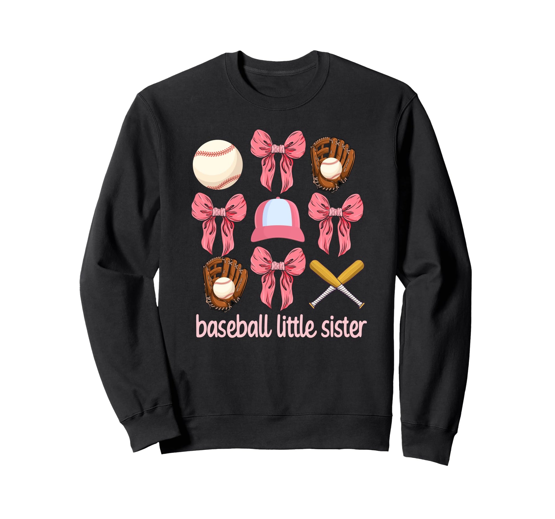 Baseball Little Sister Baseball Sweatshirt - Trendy Graphic for Adults - T-Shirt, Sweatshirt, Hoodie