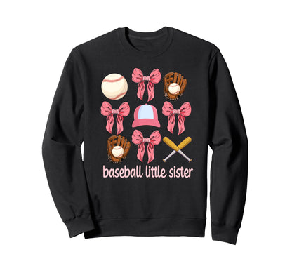 Baseball Little Sister Baseball Sweatshirt - Trendy Graphic for Adults - T-Shirt, Sweatshirt, Hoodie