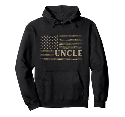 Camo Uncle Camourflage Usa Flag Fathers Day Hoodie - Trendy Graphic Unisex - T-Shirt, Sweatshirt, Hoodie