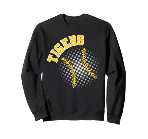 Yellow Tigers Baseball Mom Game Sweatshirt - Minimalist Print Men Women - T-Shirt, Sweatshirt, Hoodie