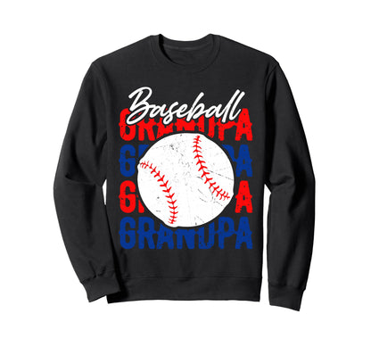 Baseball Grandpa Distressed Usa Sweatshirt - Custom Art Print Unisex - T-Shirt, Sweatshirt, Hoodie