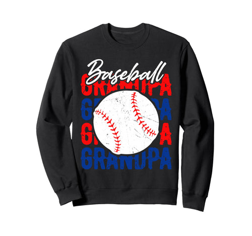 Baseball Grandpa Distressed Usa Sweatshirt - Custom Art Print Unisex - T-Shirt, Sweatshirt, Hoodie