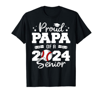 Proud Papa 2024 Senior Funny T-Shirt - Aesthetic Graphic Men Women - T-Shirt, Sweatshirt, Hoodie