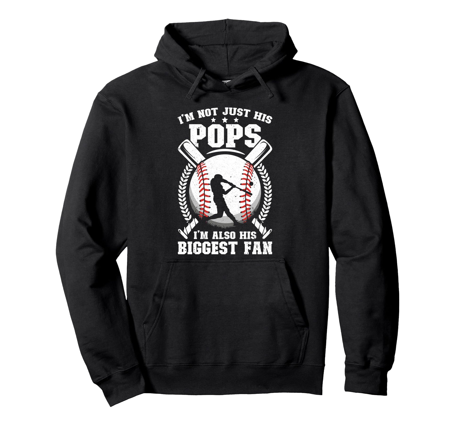 His Biggest Fan Baseball Pops Hoodie - Minimalist Print for Adults - T-Shirt, Sweatshirt, Hoodie