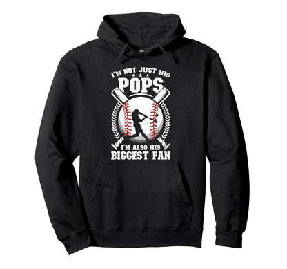 His Biggest Fan Baseball Pops Hoodie - Minimalist Print for Adults - T-Shirt, Sweatshirt, Hoodie
