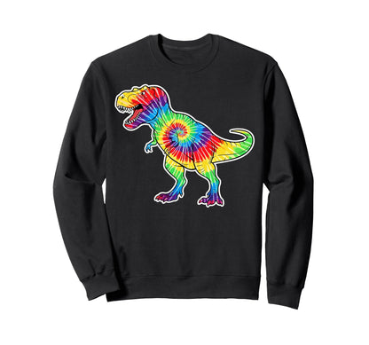Tie Dye Tyrannosaurus Dinosaur Sweatshirt - Fun Novelty Design Men Women - T-Shirt, Sweatshirt, Hoodie