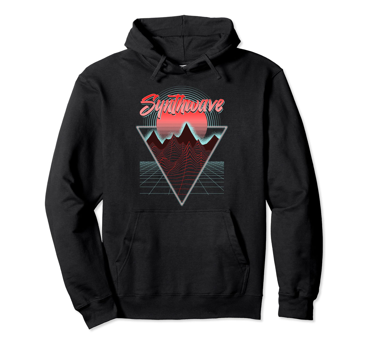 Synthwave Mountain Sunrise Hoodie - Casual Everyday Wear for Adults - T-Shirt, Sweatshirt, Hoodie