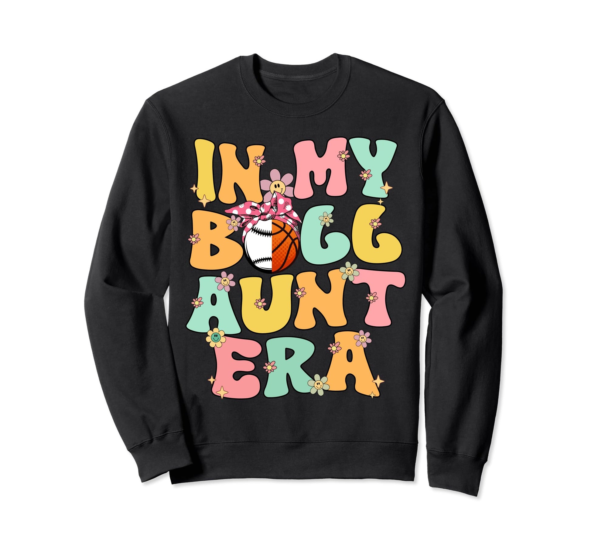 My Ball Aunt Era Groovy Baseball Sweatshirt - Aesthetic Graphic Men Women - T-Shirt, Sweatshirt, Hoodie