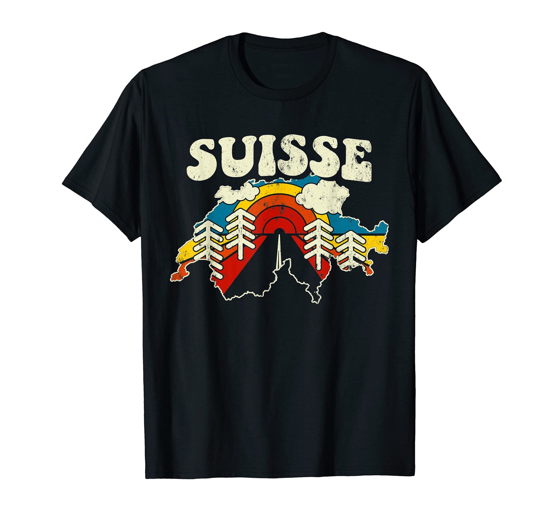 Switzerland Swiss Country Rainbow Suisse T-Shirt - Graphic Print Men Women - T-Shirt, Sweatshirt, Hoodie