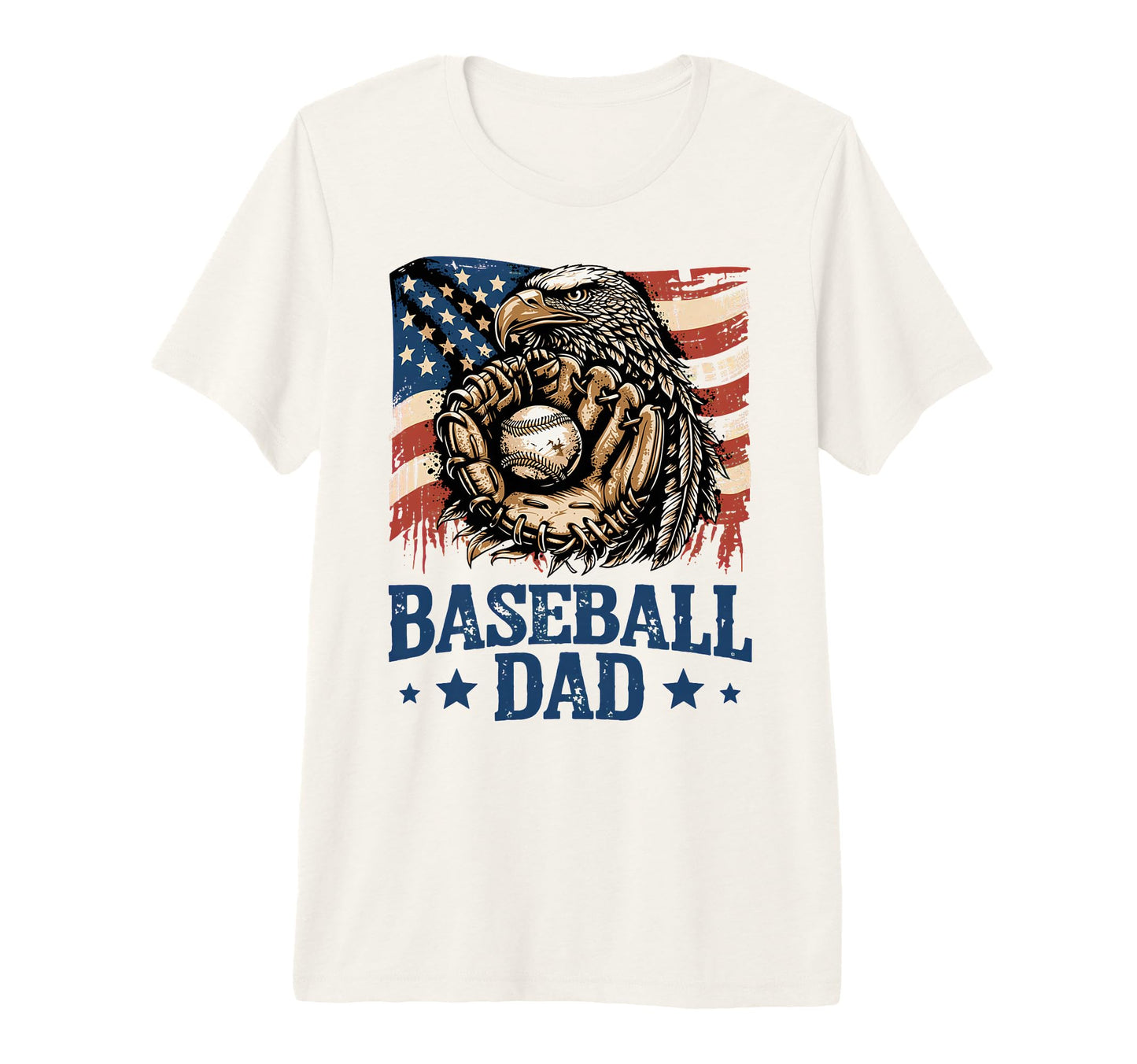 Patriotic Baseball Dad Usa Flag Baseball T-Shirt - Graphic Print Men Women - T-Shirt, Sweatshirt, Hoodie