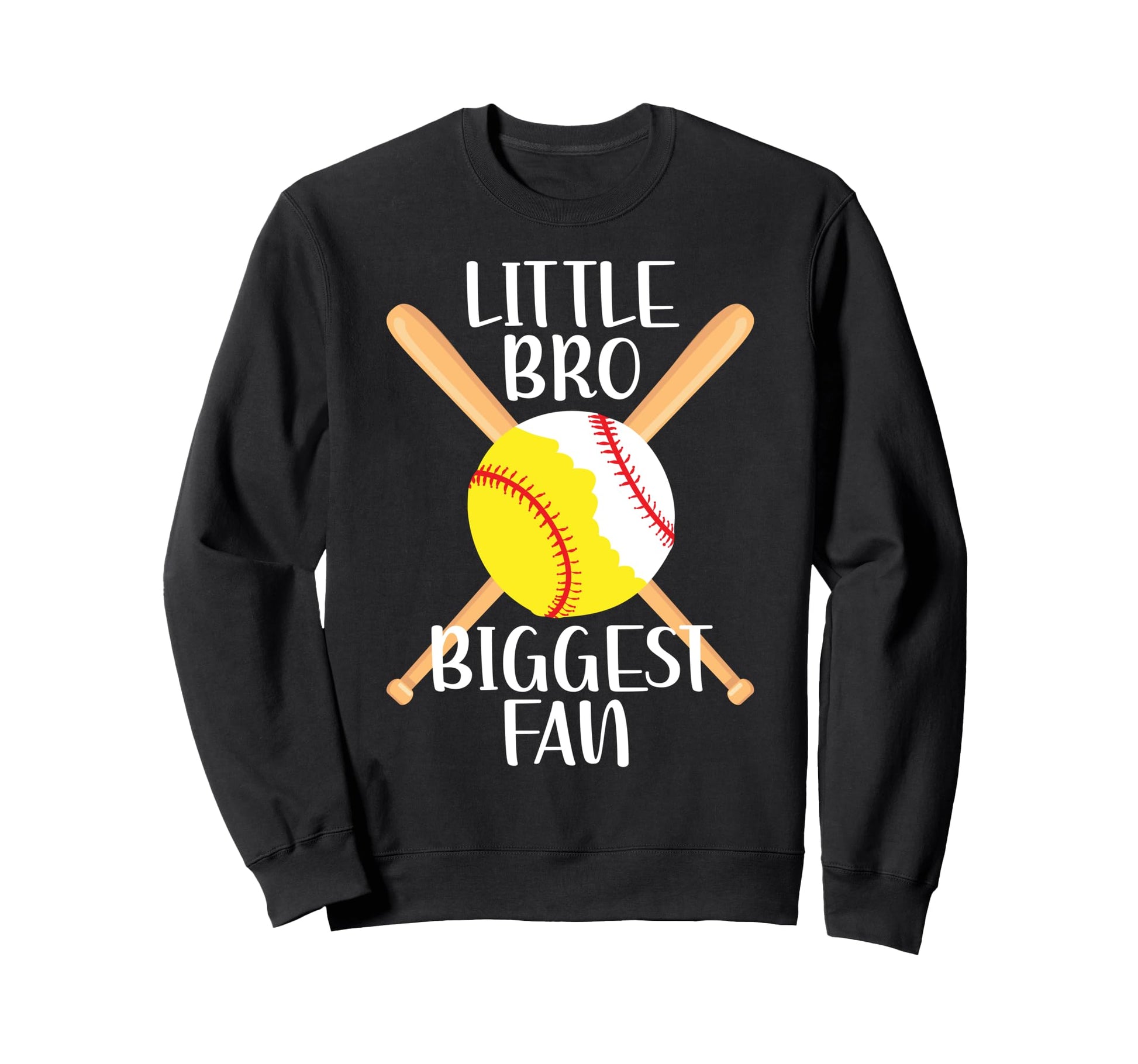 Little Bro Biggest Fan Softball Sweatshirt - Streetwear Style Unisex - T-Shirt, Sweatshirt, Hoodie