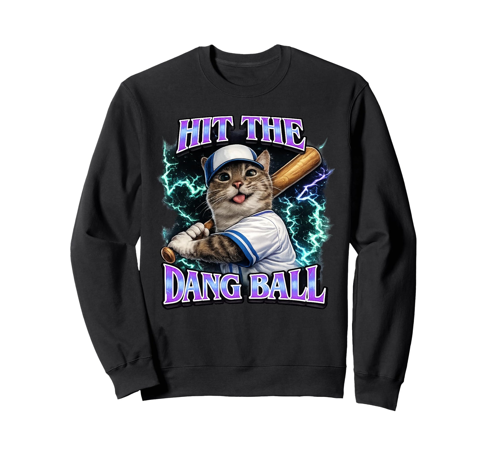 Funny Baseball Cat Mom Hit Dang Ball Sweatshirt - Novelty Apparel Unisex - T-Shirt, Sweatshirt, Hoodie