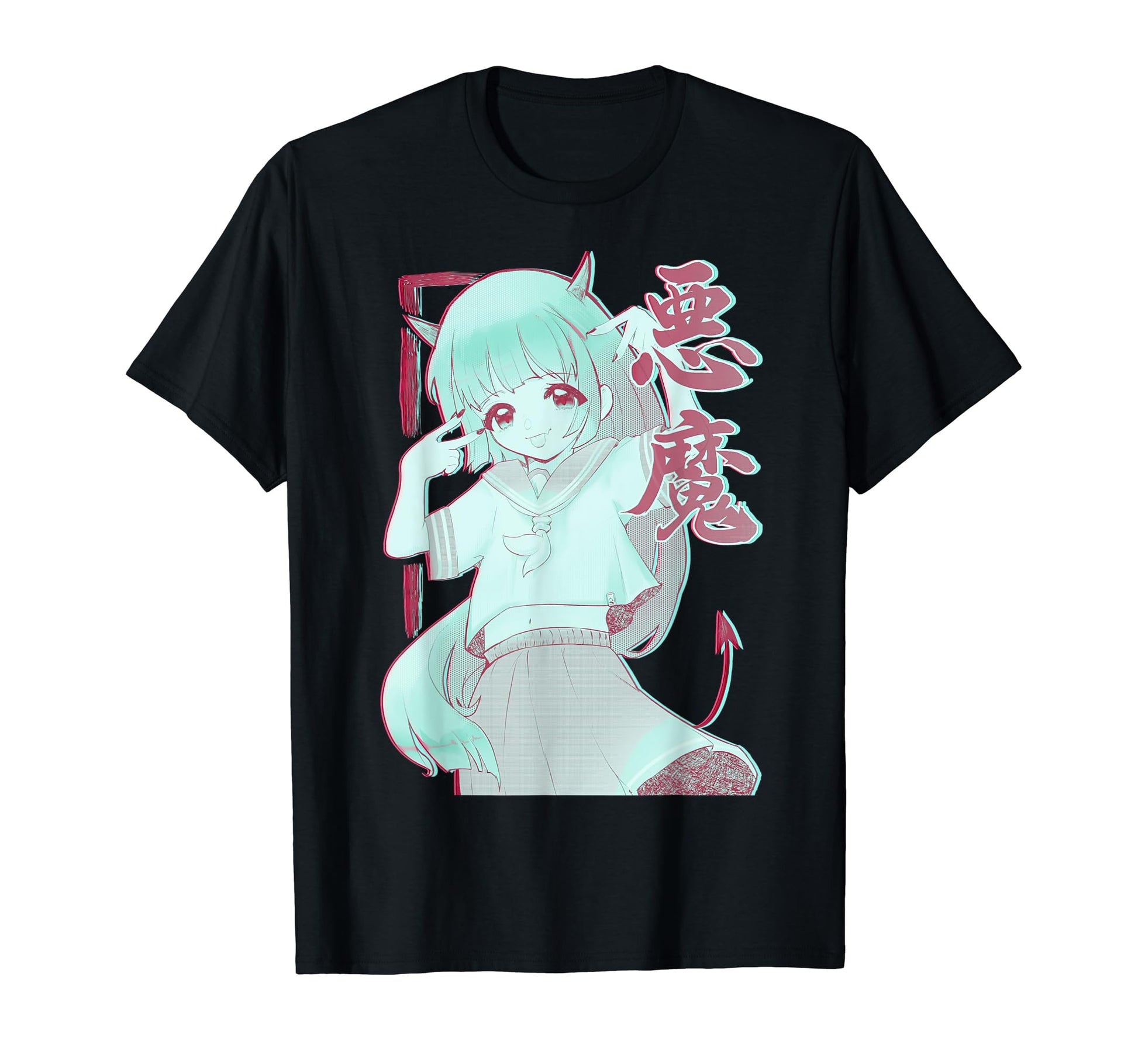 Vaporwave Aesthetic Kawaii Manga Youkai T-Shirt - Graphic Print Unisex - T-Shirt, Sweatshirt, Hoodie