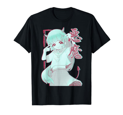 Vaporwave Aesthetic Kawaii Manga Youkai T-Shirt - Graphic Print Unisex - T-Shirt, Sweatshirt, Hoodie