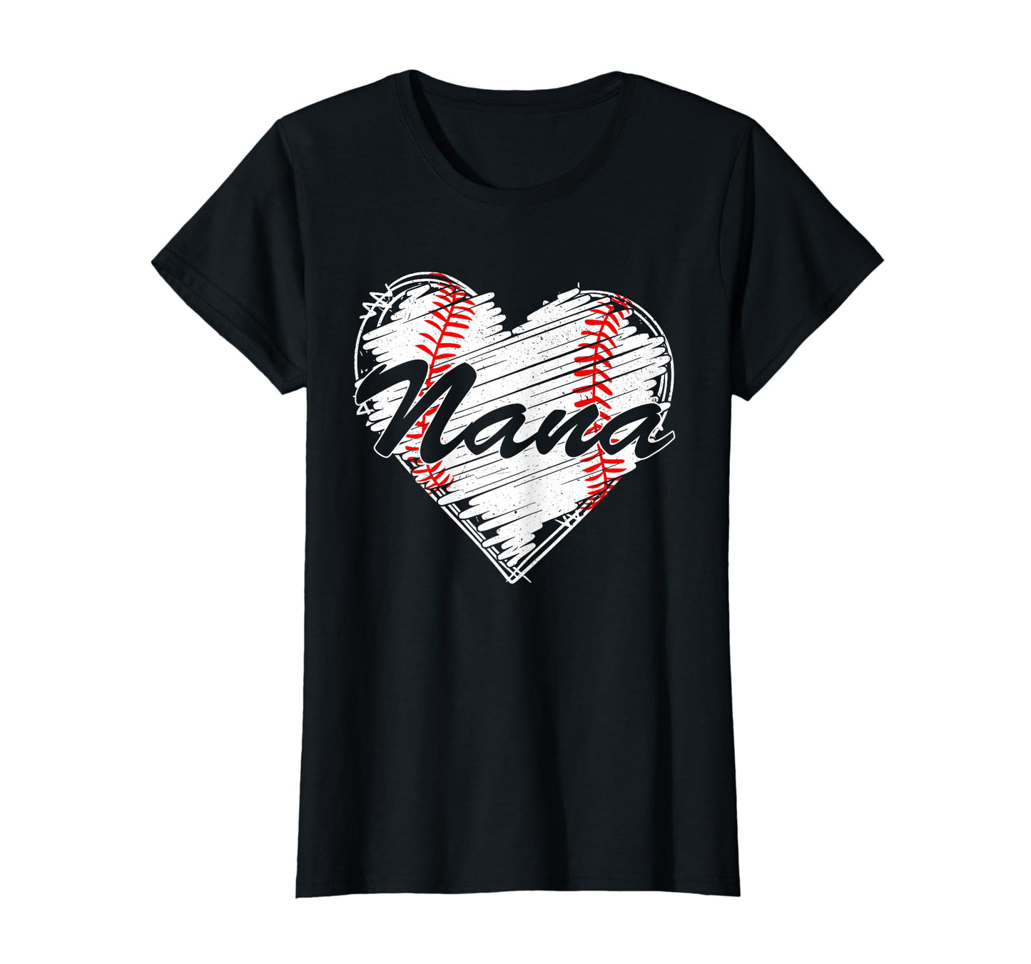 Baseball Nana Heart Mothers Day Funny T-Shirt - Trendy Graphic for Adults - T-Shirt, Sweatshirt, Hoodie