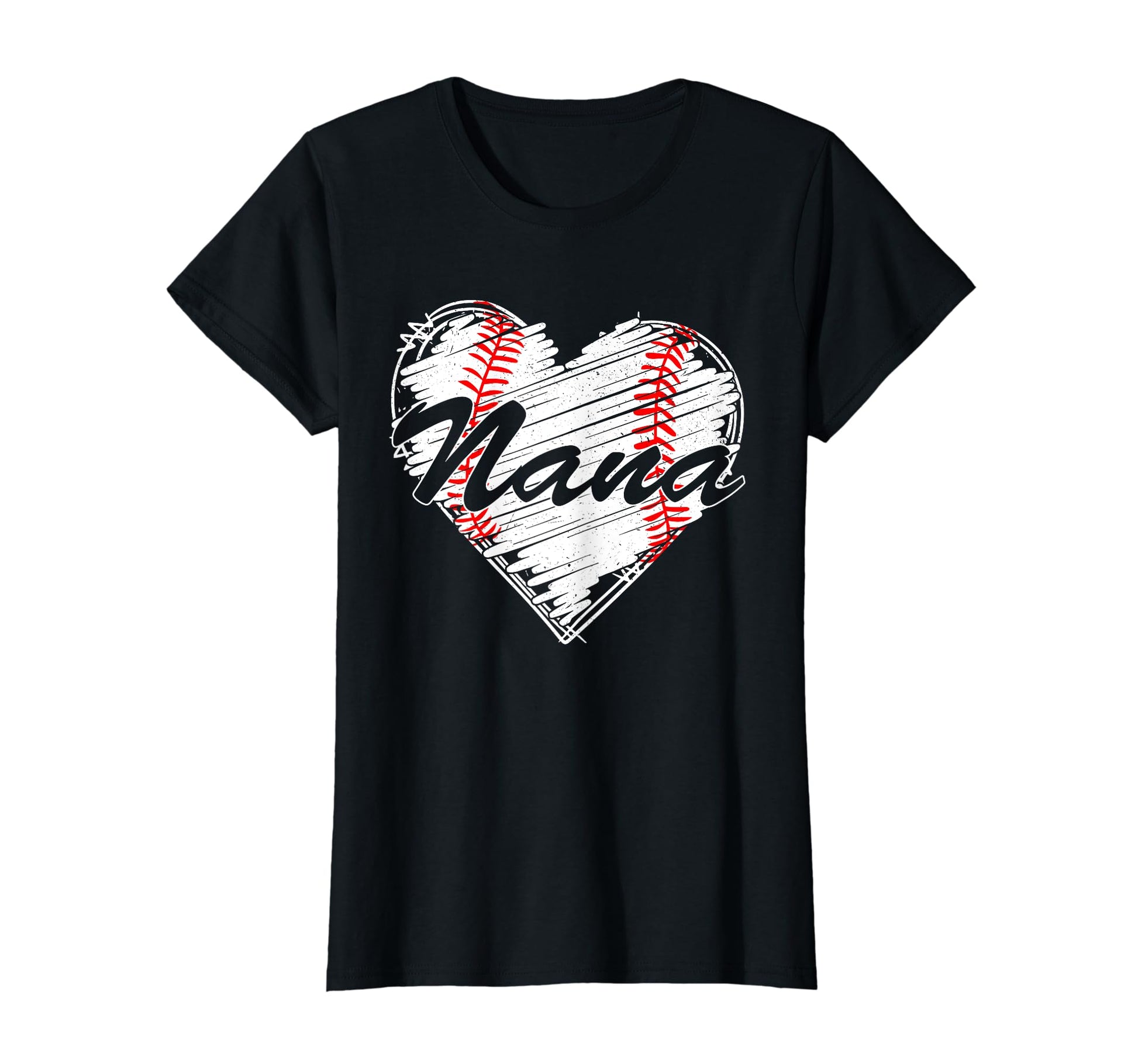 Baseball Nana Heart Mothers Day Funny T-Shirt - Trendy Graphic for Adults - T-Shirt, Sweatshirt, Hoodie