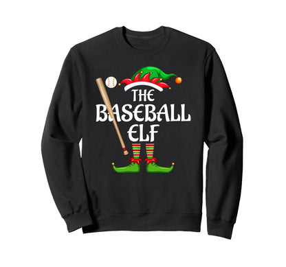 Baseball Elf Matching Family Group Sweatshirt - Minimalist Print Unisex - T-Shirt, Sweatshirt, Hoodie