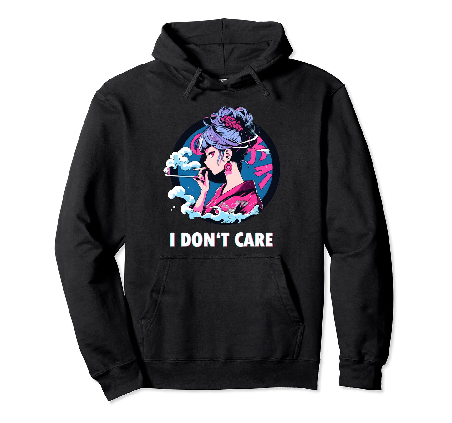Aesthetic Vaporwave Sad Face Japanese Hoodie - Custom Art Print for Adults - T-Shirt, Sweatshirt, Hoodie