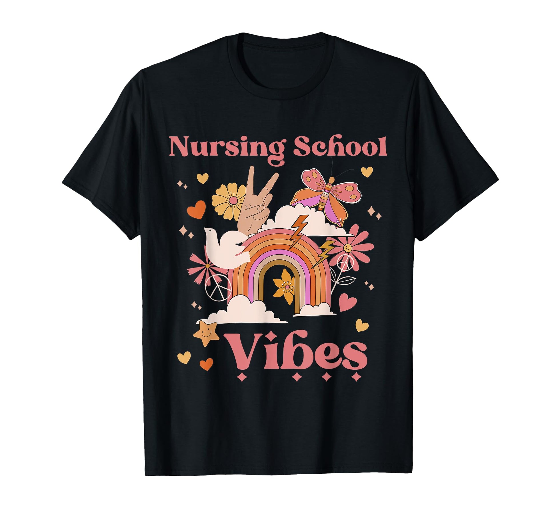Nursing School Vibes Groovy Nurse Boho T-Shirt - Unique Graphic for Adults - T-Shirt, Sweatshirt, Hoodie