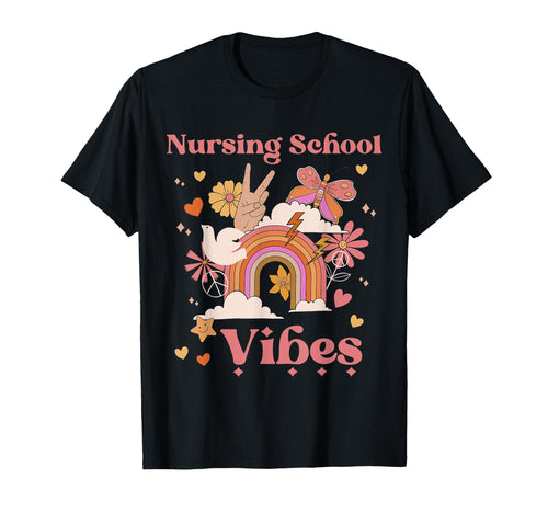Nursing School Vibes Groovy Nurse Boho T-Shirt - Unique Graphic for Adults - T-Shirt, Sweatshirt, Hoodie