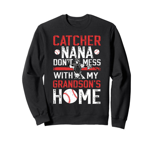 Baseball Catcher Nana Funny Nana Sweatshirt - Minimalist Print Men Women - T-Shirt, Sweatshirt, Hoodie