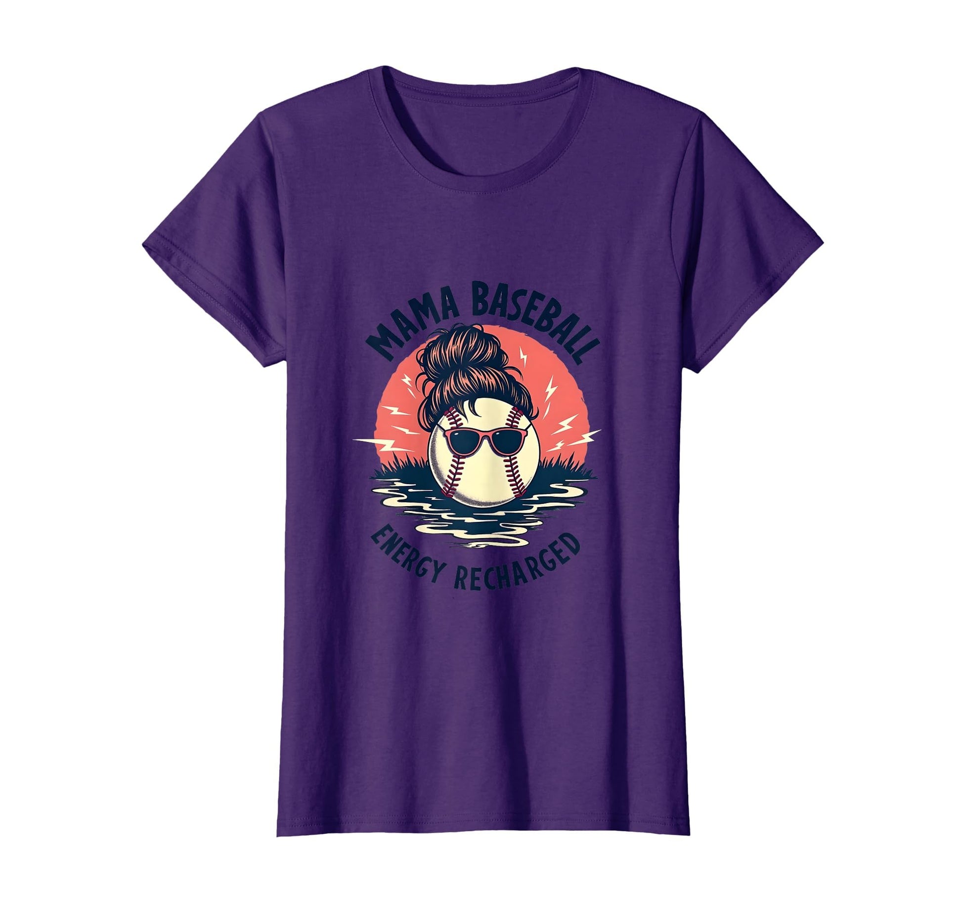 Mama Baseball Energy Recharged T-Shirt - Novelty Apparel Unisex - T-Shirt, Sweatshirt, Hoodie