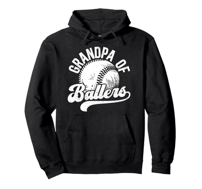 Grandpa Ballers Baseball Grandpa Hoodie - Minimalist Print Men Women - T-Shirt, Sweatshirt, Hoodie
