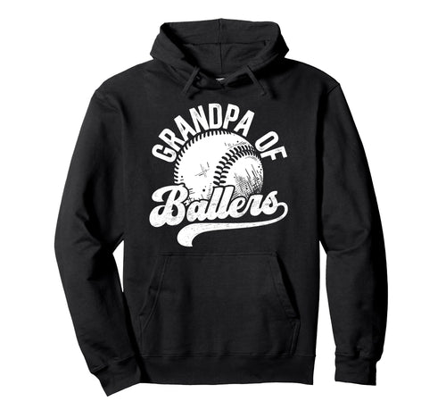 Grandpa Ballers Baseball Grandpa Hoodie - Minimalist Print Men Women - T-Shirt, Sweatshirt, Hoodie