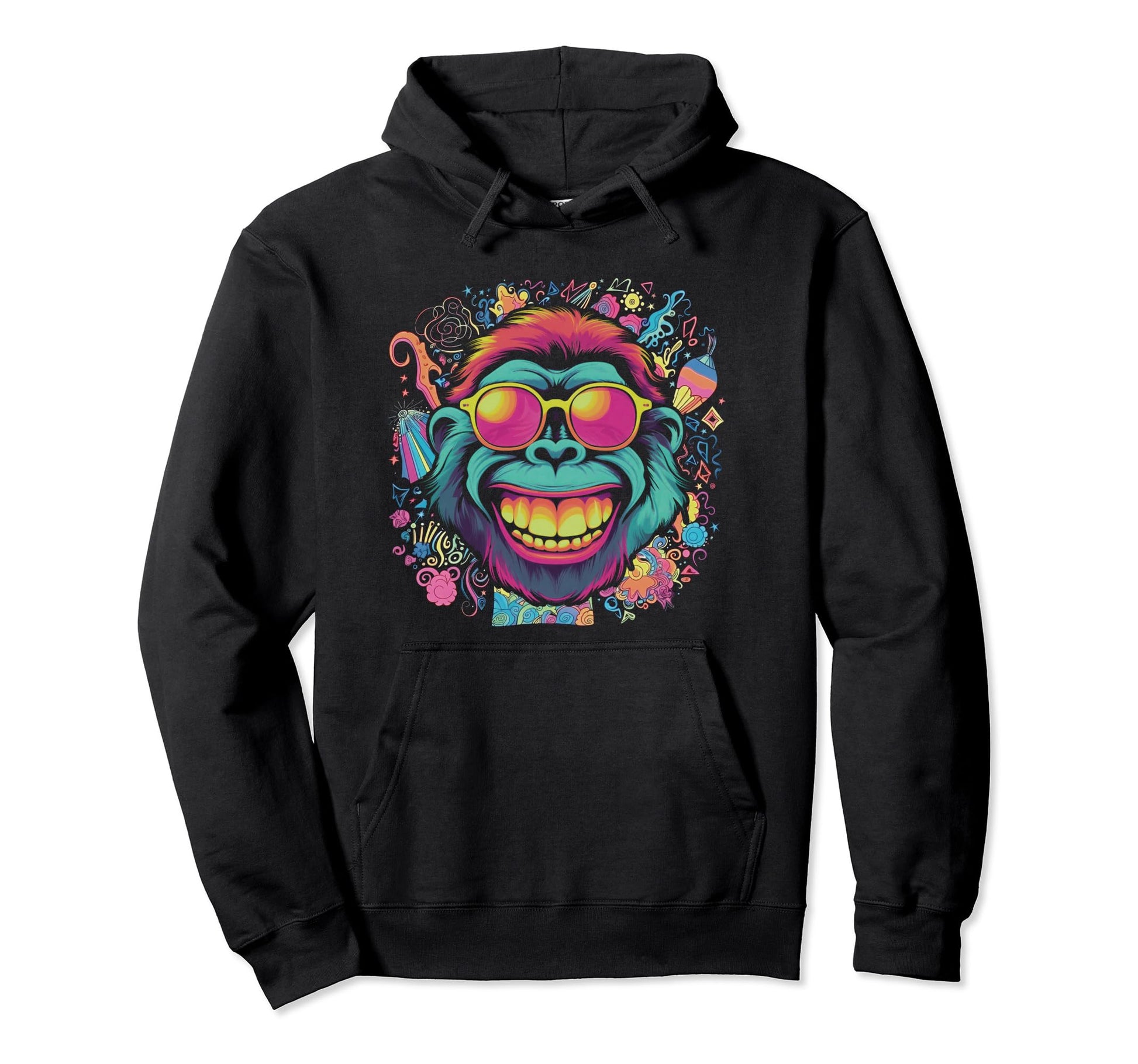Cyberpunk Monkey Sunglasses Aesthetic Hoodie - Minimalist Print Unisex - T-Shirt, Sweatshirt, Hoodie