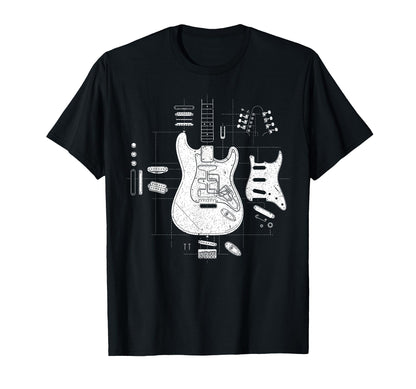 Rock Guitar Sketch Rock Music Lover T-Shirt - Aesthetic Graphic Men Women - T-Shirt, Sweatshirt, Hoodie