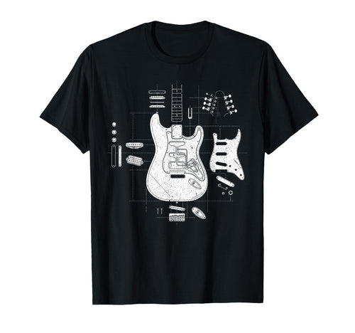 Rock Guitar Sketch Rock Music Lover T-Shirt - Aesthetic Graphic Men Women - T-Shirt, Sweatshirt, Hoodie