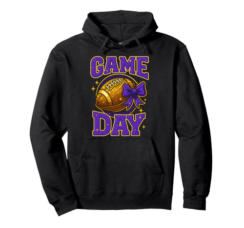 Purple And Gold Game Day Outfits Hoodie - Minimalist Print for Adults - T-Shirt, Sweatshirt, Hoodie
