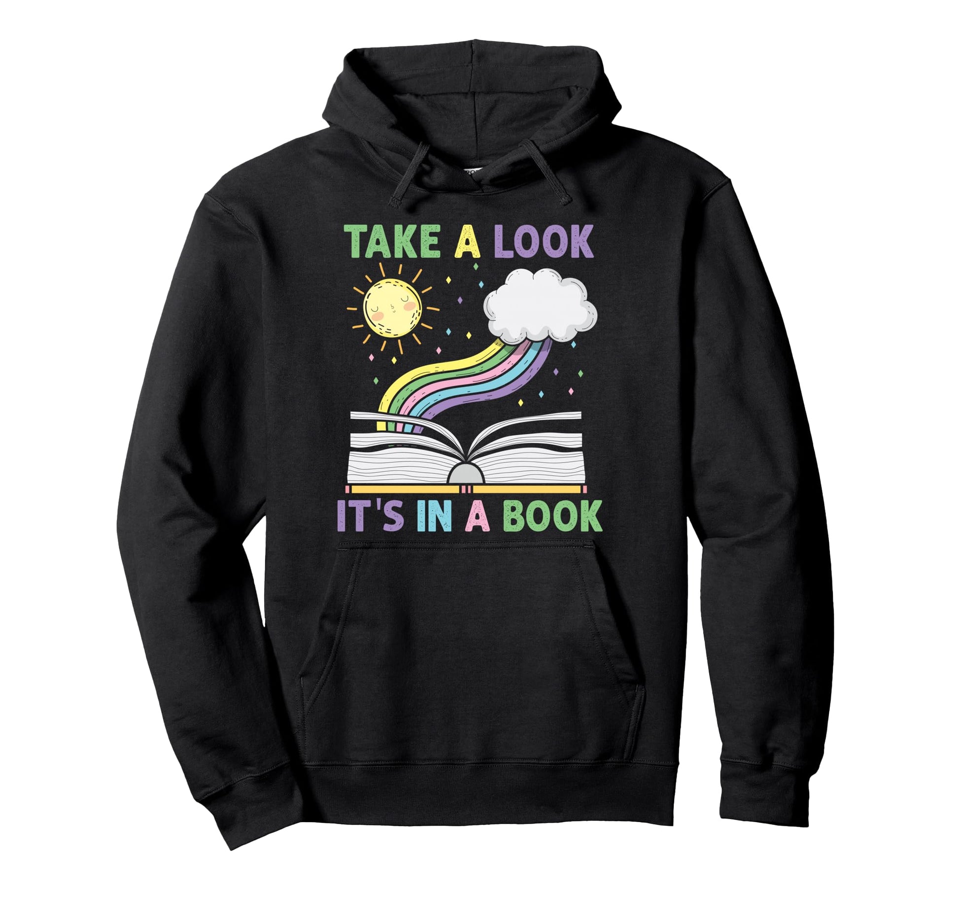 Take Its Book Reading Rainbow Hoodie - Novelty Apparel for Adults - T-Shirt, Sweatshirt, Hoodie