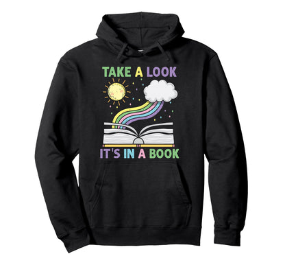 Take Its Book Reading Rainbow Hoodie - Novelty Apparel for Adults - T-Shirt, Sweatshirt, Hoodie