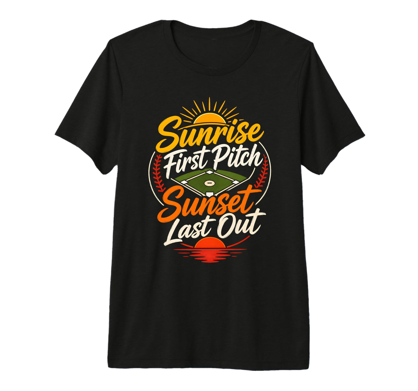 Funny Baseball Mom Sunrise First T-Shirt - Fun Novelty Design Men Women - T-Shirt, Sweatshirt, Hoodie