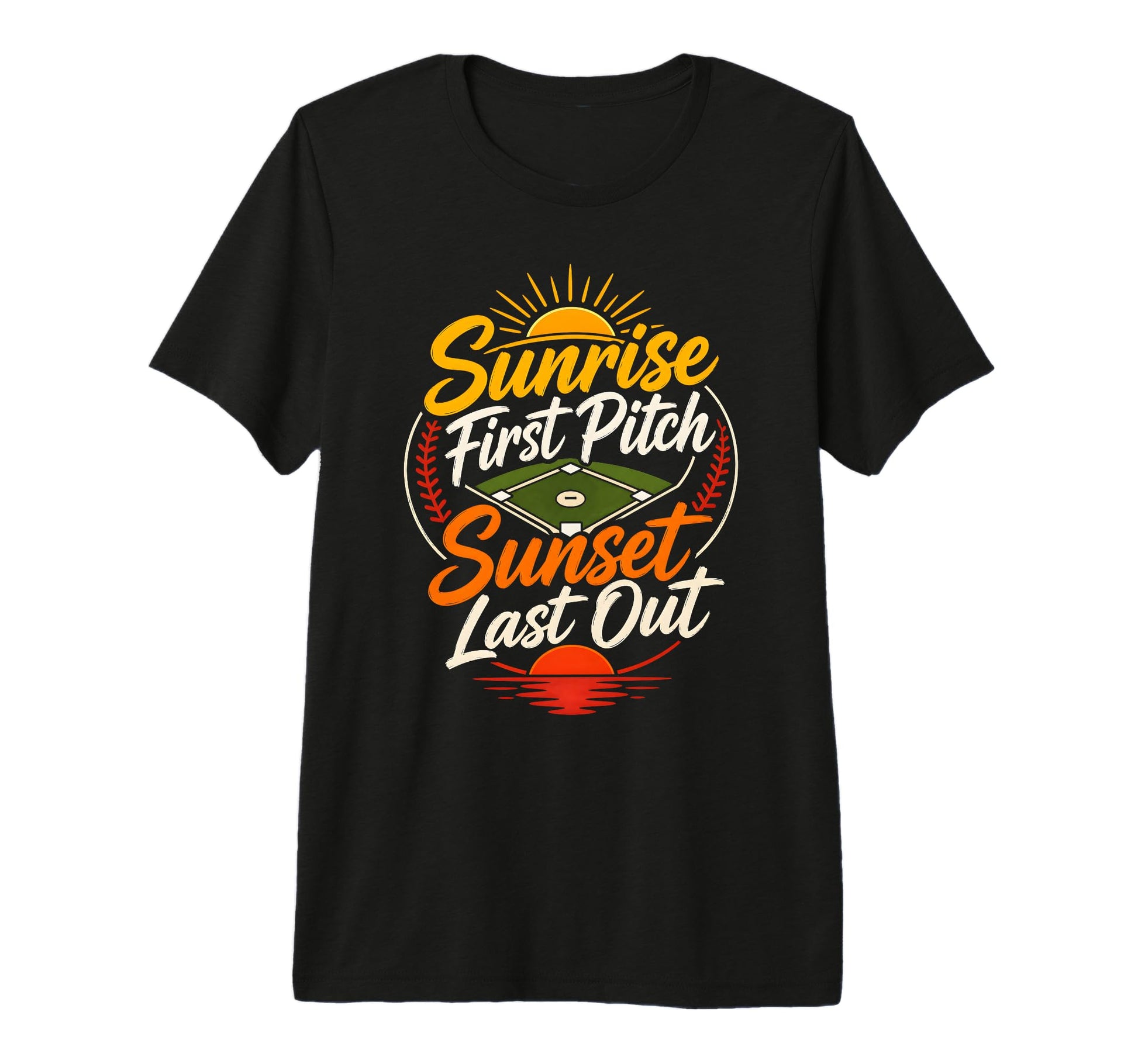 Funny Baseball Mom Sunrise First T-Shirt - Fun Novelty Design Men Women - T-Shirt, Sweatshirt, Hoodie